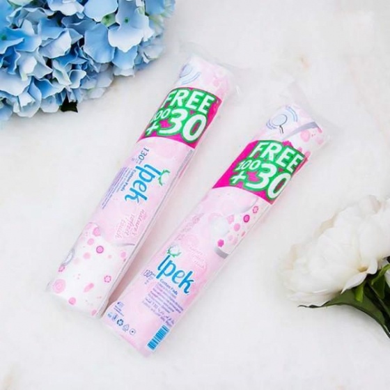 Bông Tẩy Trang IPEK Cotton Pads 150 Miếng 100% Cotton An Toàn Cho Da Làm Sạch Chất Nhờn và Bụi Bẩn Trên Da Hiệu Quả