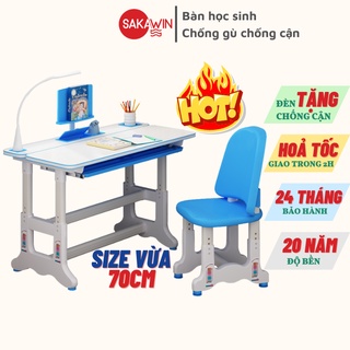 (Tặng Đèn) Bàn ghế học sinh B04, Chống gù chống cận thông minh phù hợp với nhiều độ tuổi, Độ bền hơn 20 năm