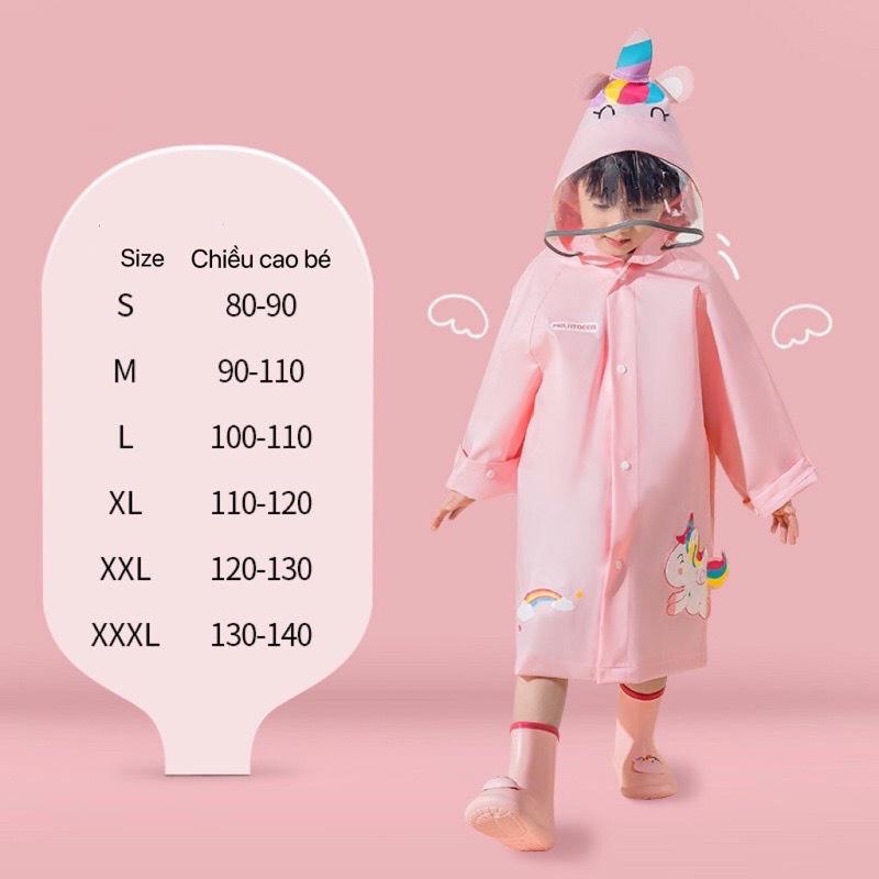 Áo Mưa Chống Thấm Nước Cho Bé Học Mẫu Giáo EVA Toàn Thân trùm Balo GSR shalla [Siêu Sale]