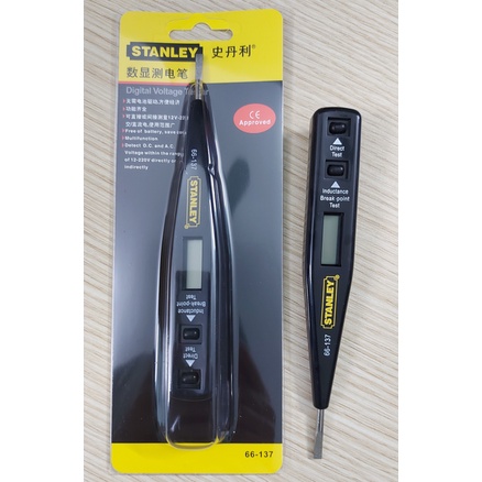 Bút thử điện điện tử Stanley 66-137-23 có nút thử  ,Tô vít thử điện màn hình LED,