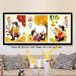 Tranh đính đá Phúc Lộc Thọ VS112 - Kích Thước 134x50cm