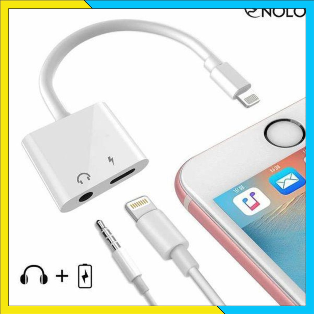 Jack chuyển đổi 2 cổng - Vừa sạc vừa cắm tai nghe cho ip7/7p/8/8p/x/xs max/11/11pro/11pro max