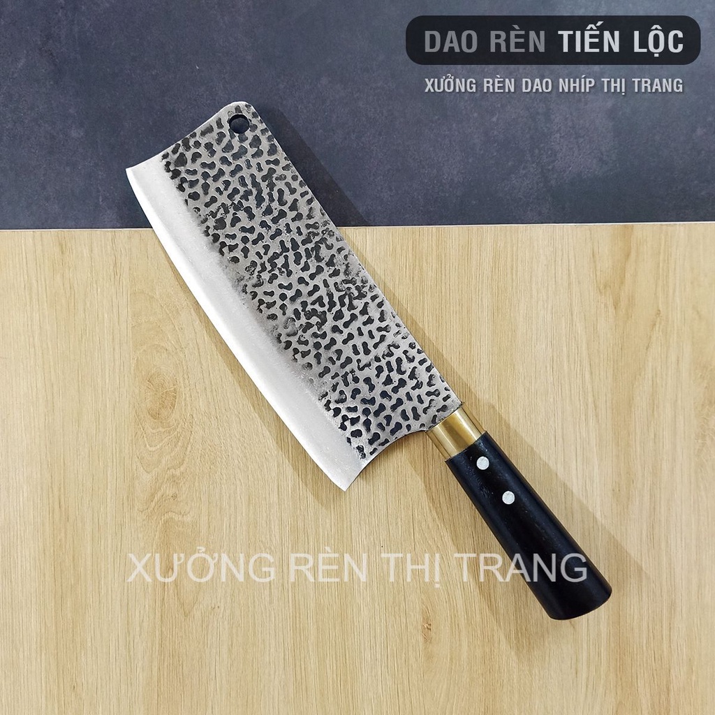 Dao Bếp Bộ 3 Dao Nhà Bếp Thép Nhíp (Chặt-Thái-Lọc) Lưỡi Dập Vân Chống Dính 2 Mặt