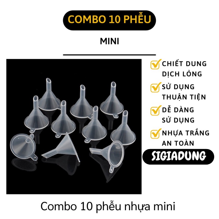 [SGD] Phễu Mini - Combo 10 Phễu Nhựa Rót Chiết Dung Dịch, Nước Hoa Vào Lọ 5ml, 10ml 9402