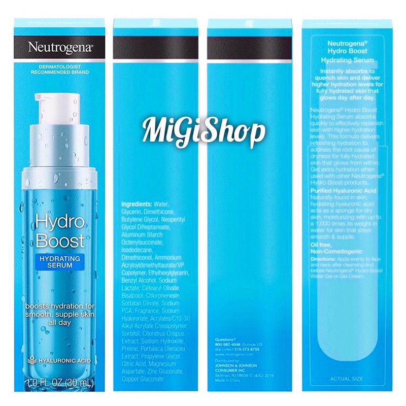 Tinh Chất Cấp Ẩm Da Neutrogena Hydro Boost Hydrating Serum 30ml