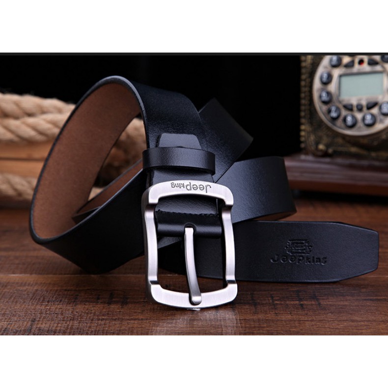 Thắt lưng nam Jeepking da bò khóa kim cao cấp, dây nịt nam