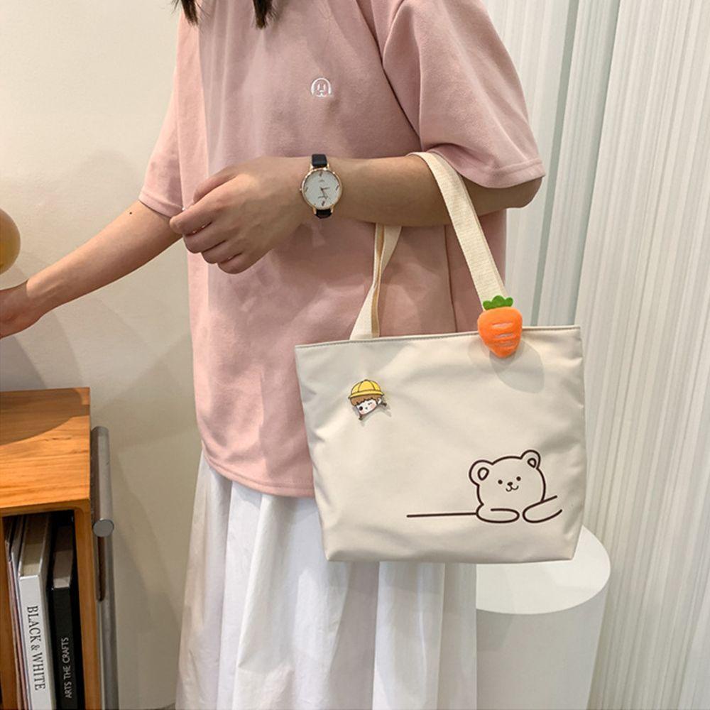 USNOW Túi Vải Canvas Đựng Mỹ Phẩm In Hình Thỏ Dễ Thương