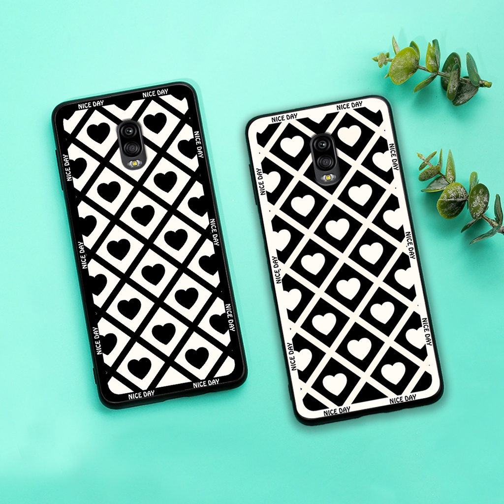 Ốp lưng Samsung J7 Pro - J7 Plus - J7+ in hoạ tiết caro trái tim đen trắng, gấu bear cute đáng yêu