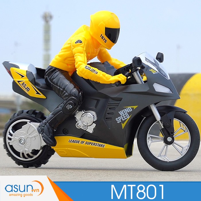 Xe Mô Tô Điều Khiển Từ Xa moto MT801 Bốc Đầu Gyro tự cân bằng 1:6 Chất lượng cao