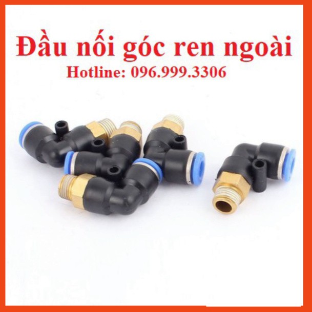 |HÀNG XỊN| ĐẦU NỐI GÓC VUÔNG PL REN NGOÀI KHÍ NÉN, PHUN SƯƠNG ĐẦY ĐỦ KÍCH CỠ ỐNG VÀ REN, , Nối ren nhựa