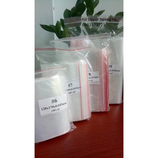 Túi zipper viền đỏ kích thước từ số 7-8-9 :1kg giá 70.000