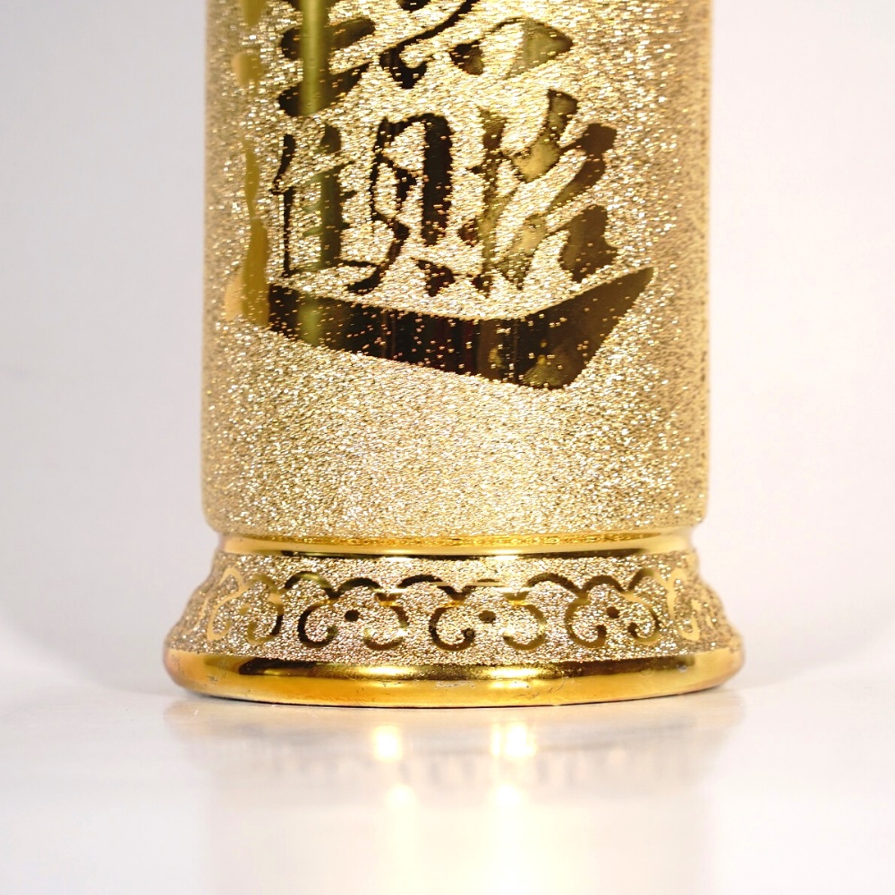 Ống nhang gốm sứ kim sa vàng đặt bàn thờ cao cấp - Cao 18cm