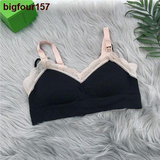 ▲☇♀bigfour157Áo Lót Bầu Cho Con Bú Chống Chảy Sệ Pha Ren ( mặc bầu và sau sinh)