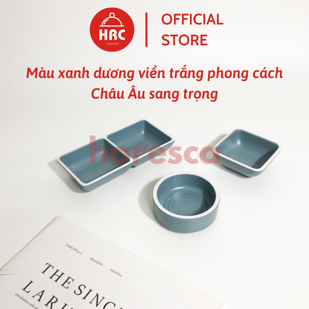 [LOẠI 1] Bộ Bát Đĩa Nhựa Phíp Melamine Giả Gốm Sứ Màu Xanh Dương [SANG TRỌNG] Phong Cách Châu Âu - Nhóm 2