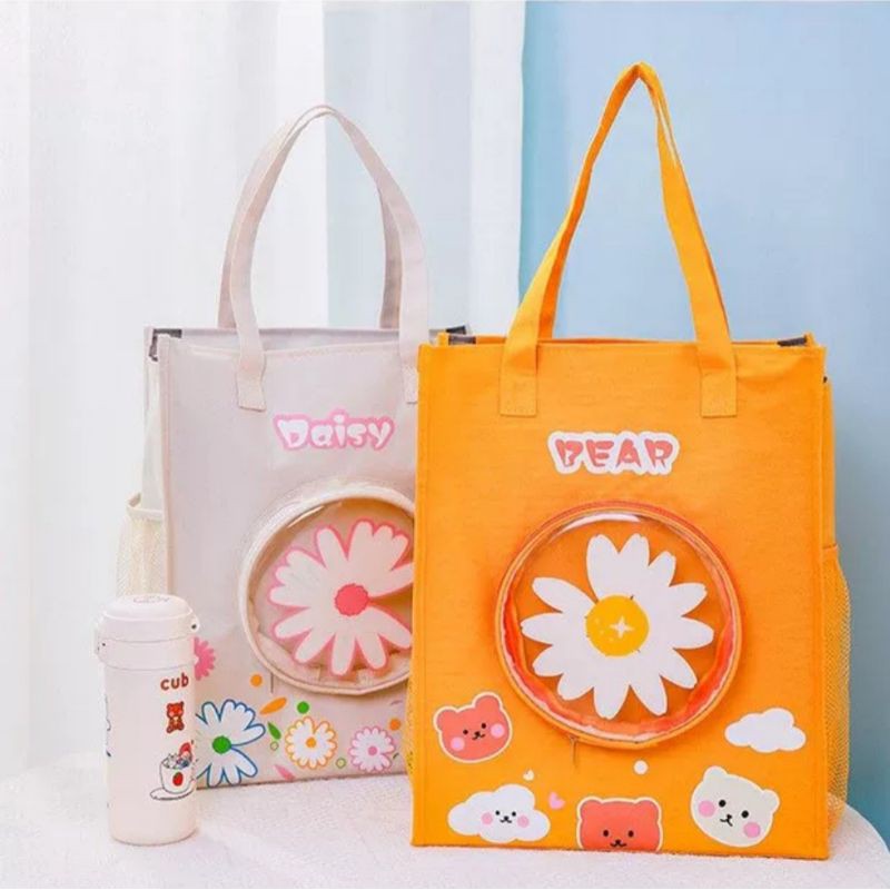 🍓Túi/Cặp Vải/Tote [GIÁ TỐT] Hình Daisy/Hóa Cúc, Gấu/Bear Màu Sắc Trẻ Trung Rất Đẹp BiTi TT021