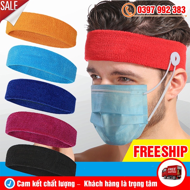 Băng Đô Thể Thao Headband Cotton Đeo Trán Thấm Chặn Mồ Hôi Chống Trượt Siêu Tốt Cho Nam Và Nữ