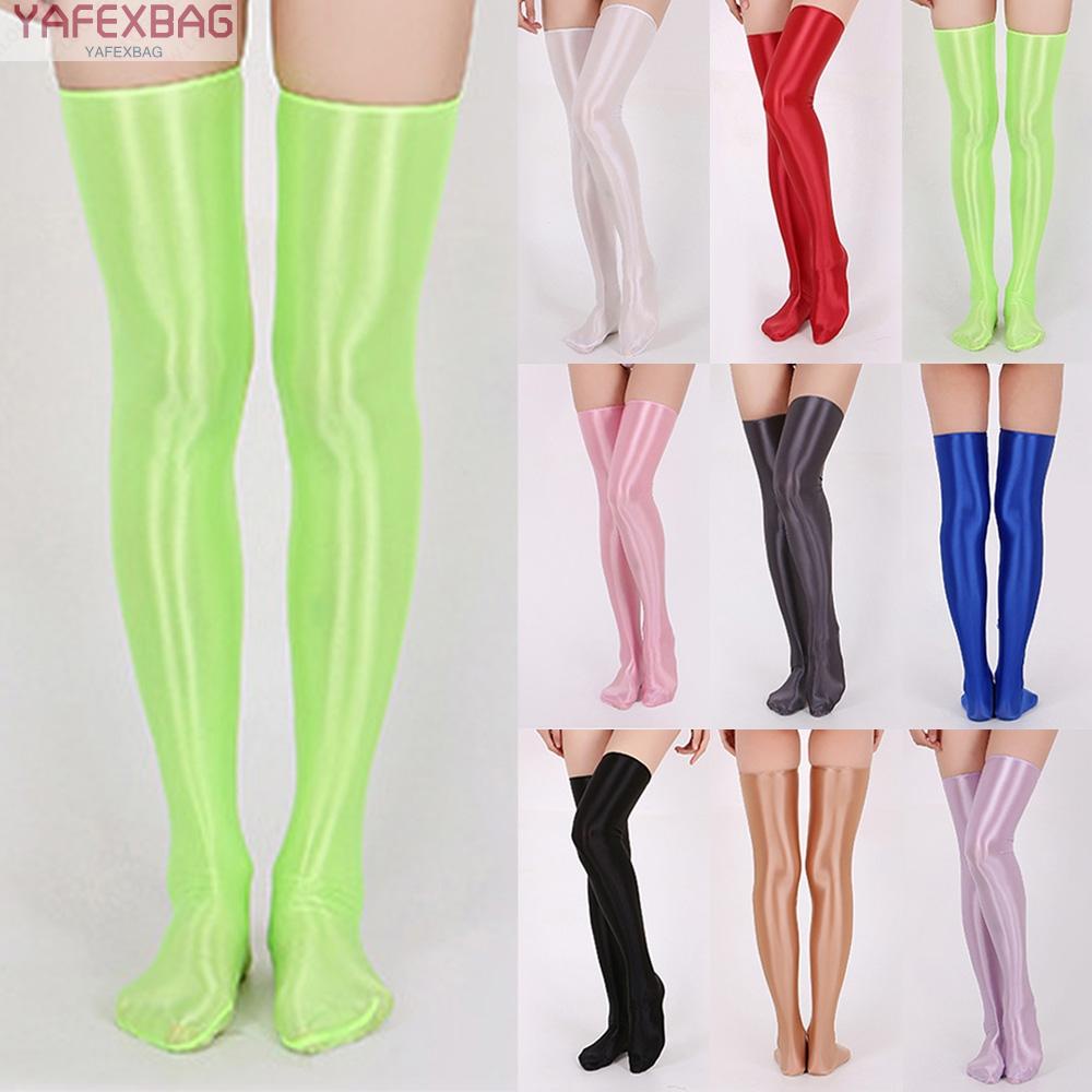 Women High Socks Elasticity Thin Stockings Non-Slip Oil Sheer See-through