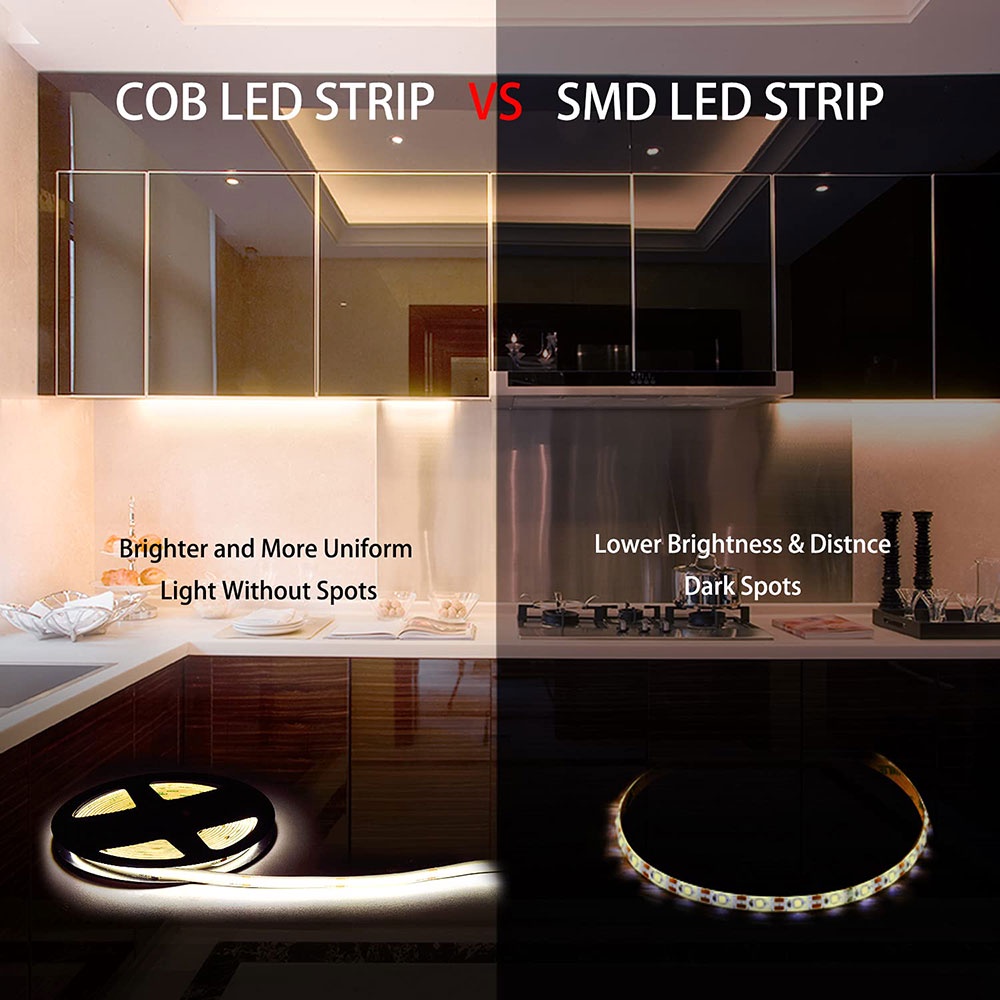 Cuộn Dây Đèn Led COB 480LEDs / M DC12V / 24V 5mm PCB 3000-6000K RA90 Chất Lượng Cao