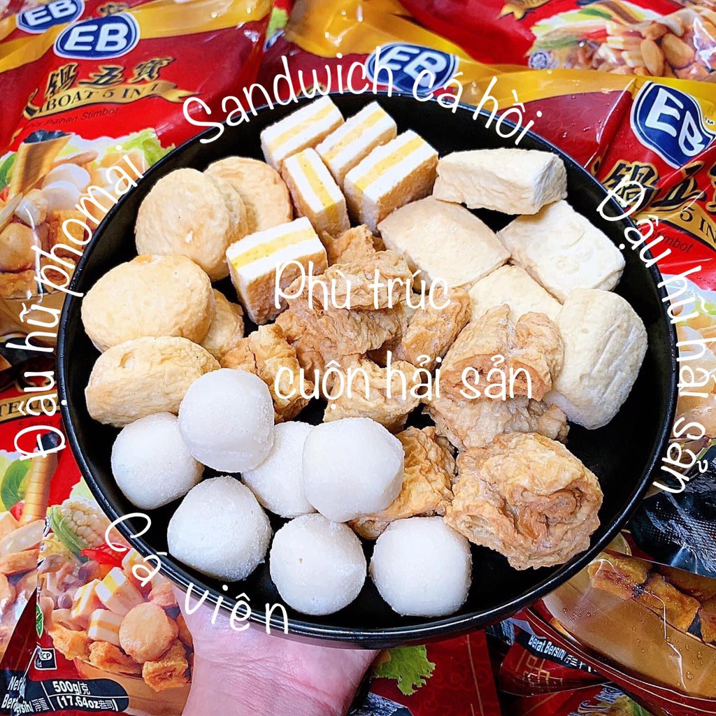 Viên thả lẩu 5 in 1 hãng EB thả lẩu, chiên (túi 500g) | BigBuy360 - bigbuy360.vn