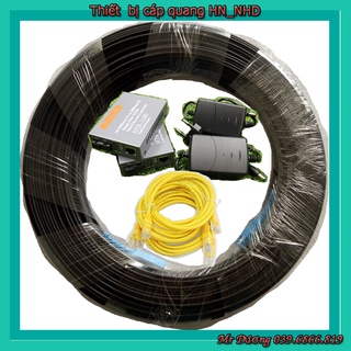 Cáp Quang💥FREESHIP💥Dây Thuê Bao Một Sợi 1fo Bấm Sẵn Hai Đầu 100met + 1 Cặp Converter quang Netlink 3100