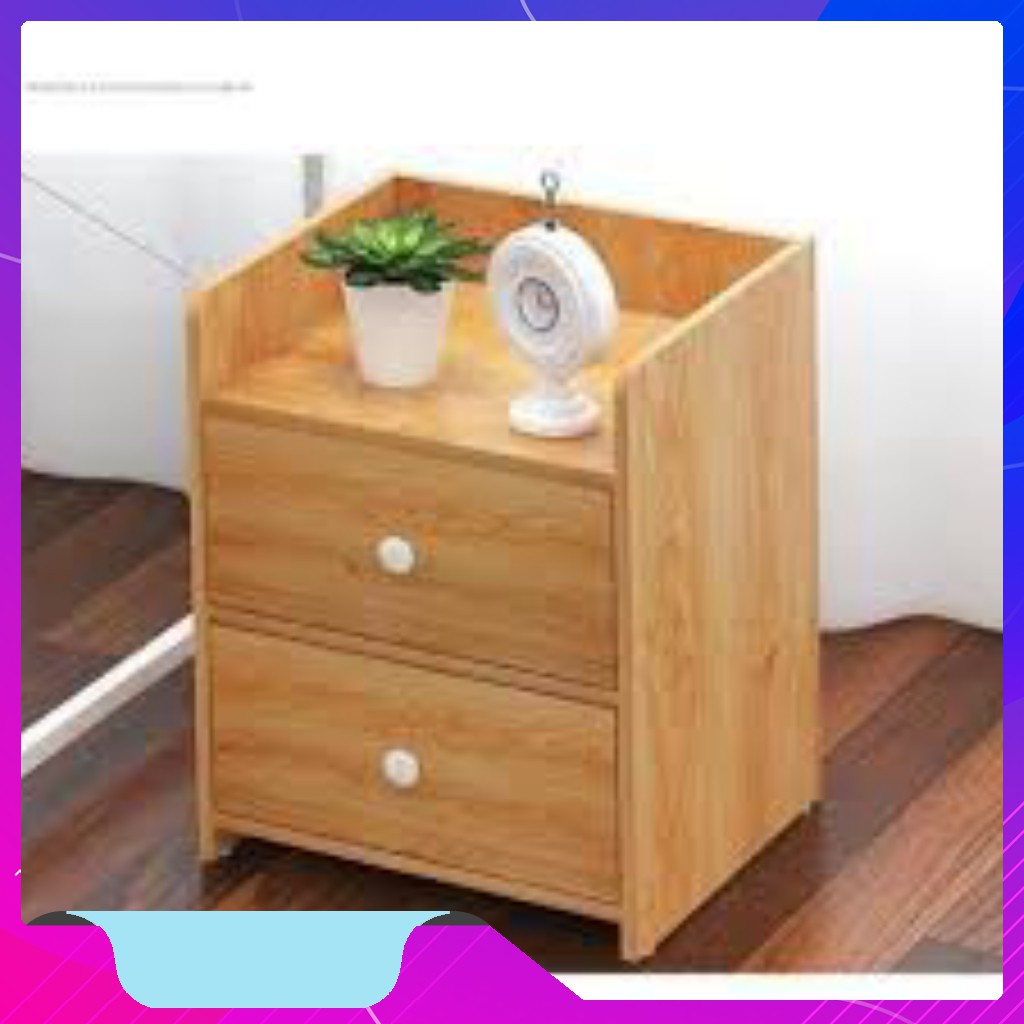 Tủ, Kệ Đầu Giường Vuông 2 Ngăn Kéo Màu Gỗ 40 x 26 x 32.5cm | BigBuy360 - bigbuy360.vn