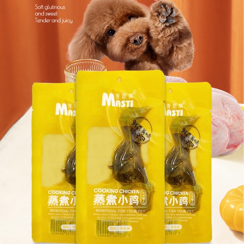 [Masti Pet Snack] Ức gà hấp / Gà sấy nguyên con / Gà hấp nguyên con ăn liền cho cún miu