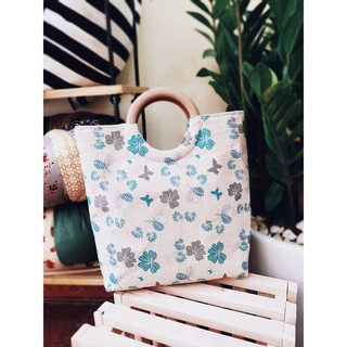 Túi vải quai gỗ handmade
