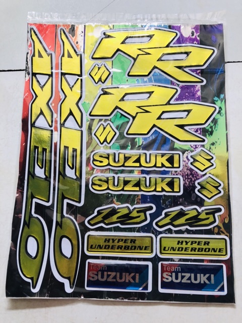 Tem logo Axelo suzuki nổi crom nguyên bộ