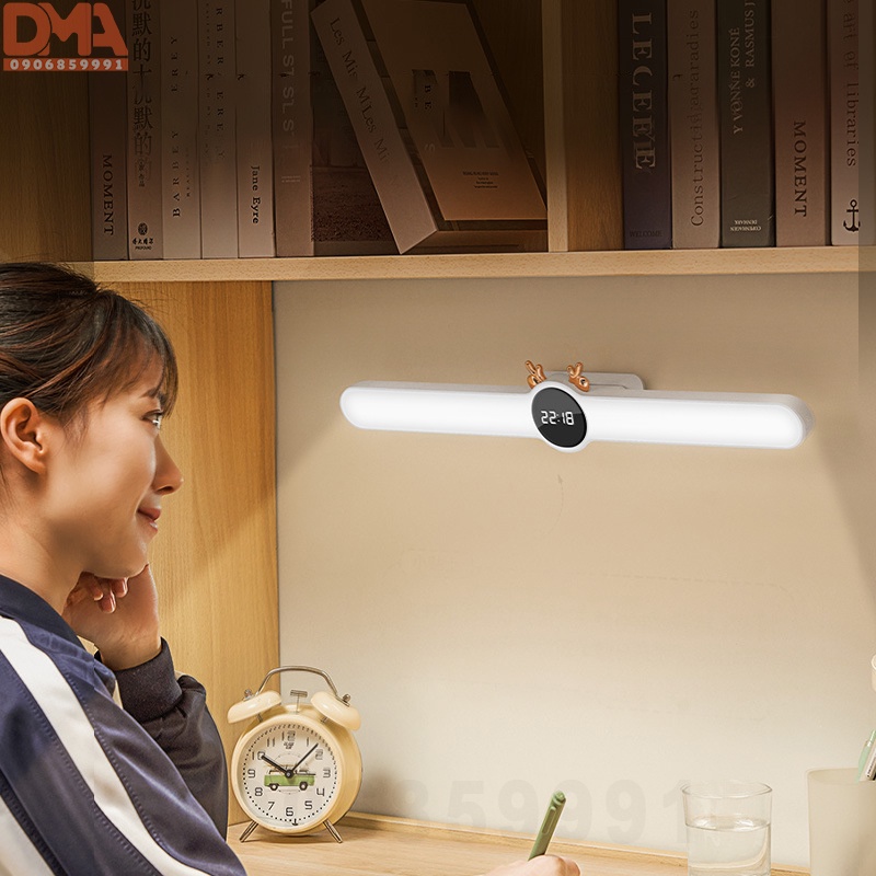 Đèn ngủ dán tường,đèn học led kèm đồng hồ (WH-B18)