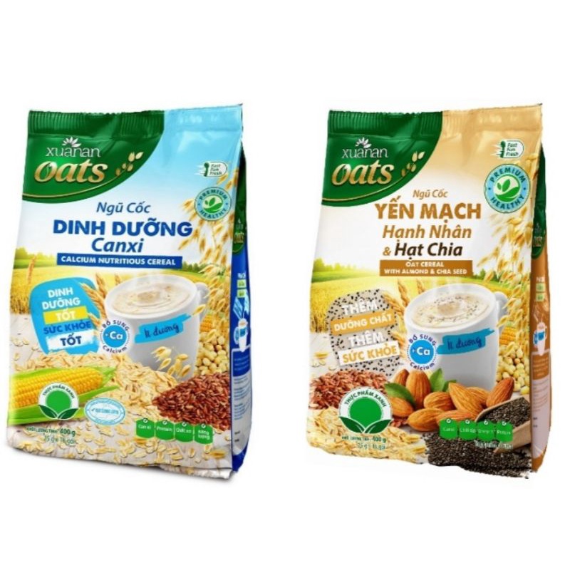 Combo: 1 Ngũ Cốc Hạnh Nhân 400g &amp; 1 Ngũ Cốc Dinh Dưỡng Canxi 400g