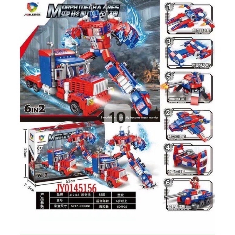 Bộ đồ chơi xếp hình Legoo biến hình Transformers Optimus Prime xe bán tải xếp được nhiều hình