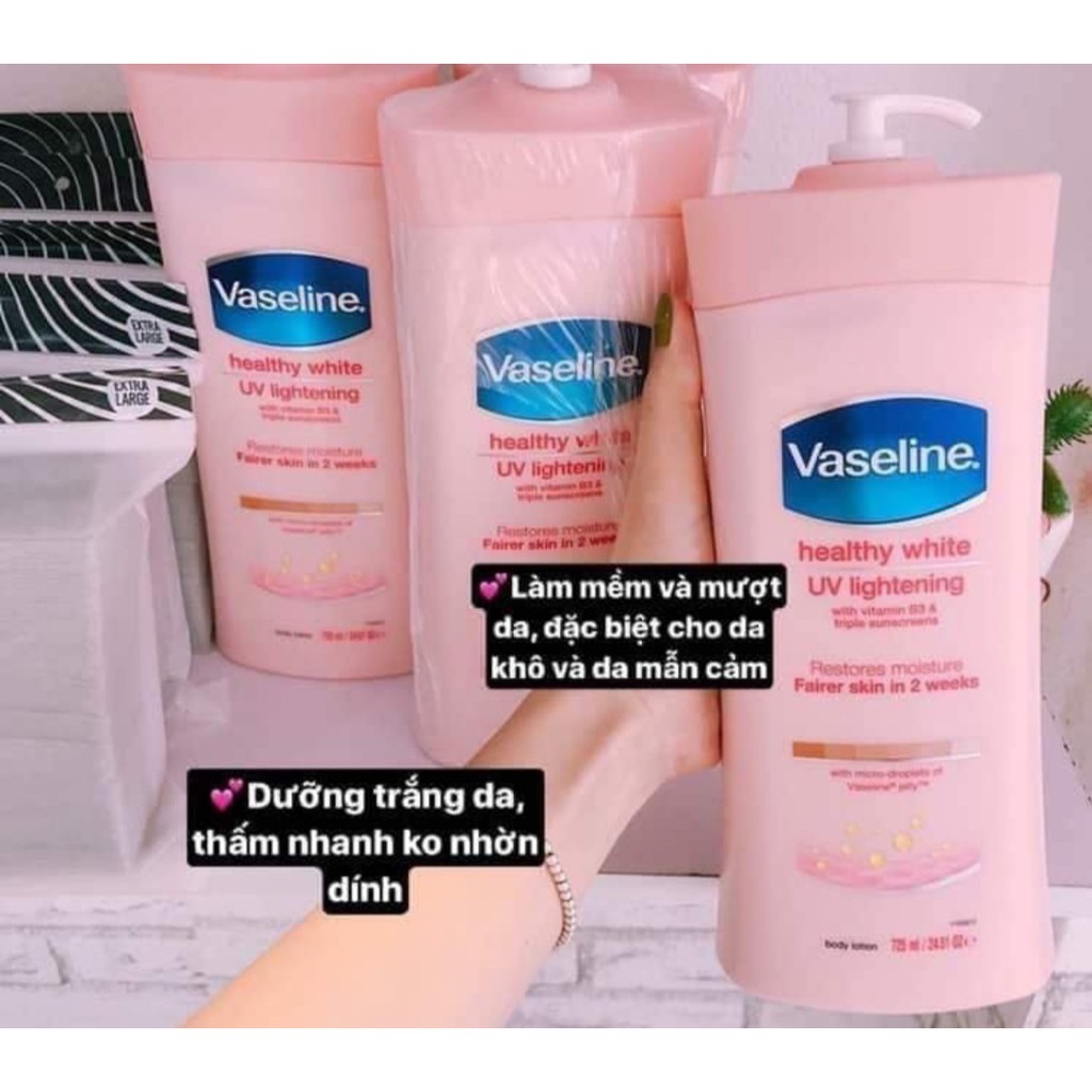 Sữa Dưỡng Thể VASELINE Heathy White Cân Bằng Độ Ẩm - Mịn & Sáng Da 725ml