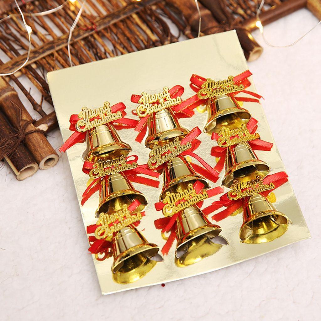 YIYU Bộ 9 Chuông Nhựa Trang Trí Cây Thông Giáng Sinh Năm Mới