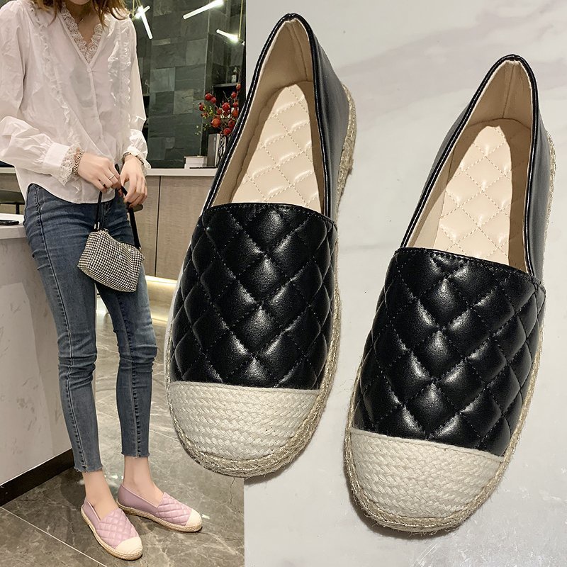 Giày lười IELGY xỏ chân đơn giản đế dày dệt rơm phong cách retro Anh Quốc dành cho nam nữ