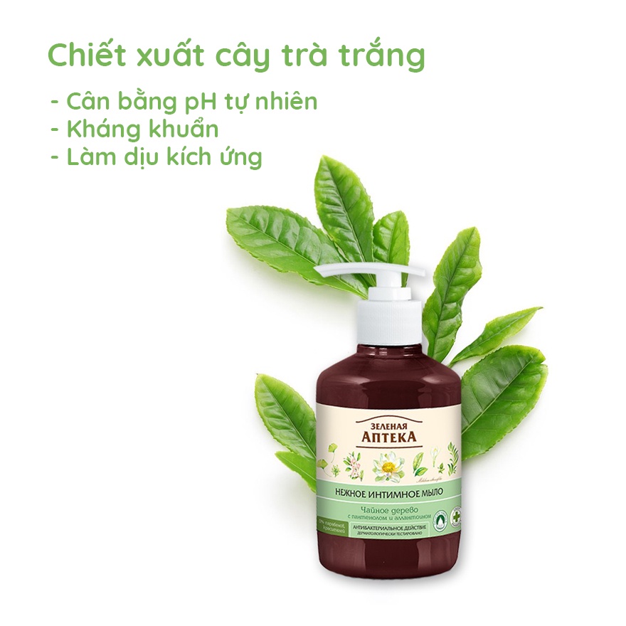 Dung dịch vệ sinh phụ nữ Zelenaya Apteka chiết xuất Cây Trà 370ml - 07807