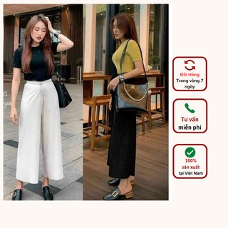 Quần ống sớ nữ chất liệu vải thun tăm mát mẻ