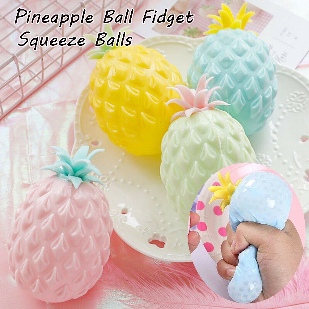 BEBETTFORM 1 PC New Fidget Sensory Toy Durable Kids Animal Anti Stress Squeeze Pineapple Ball Color Random Hot Rubber Material