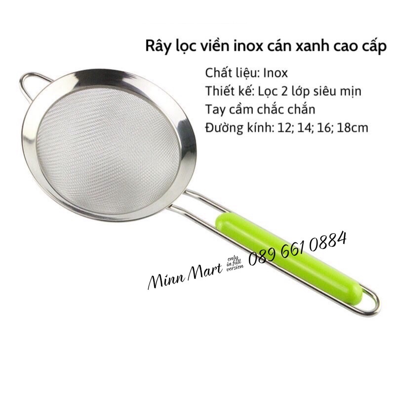 [ Rây Lọc Inox ]🌴 🌴  Rây Cán Xanh Loại Xịn Lọc Cháo Cho Bé Ăn Dặm