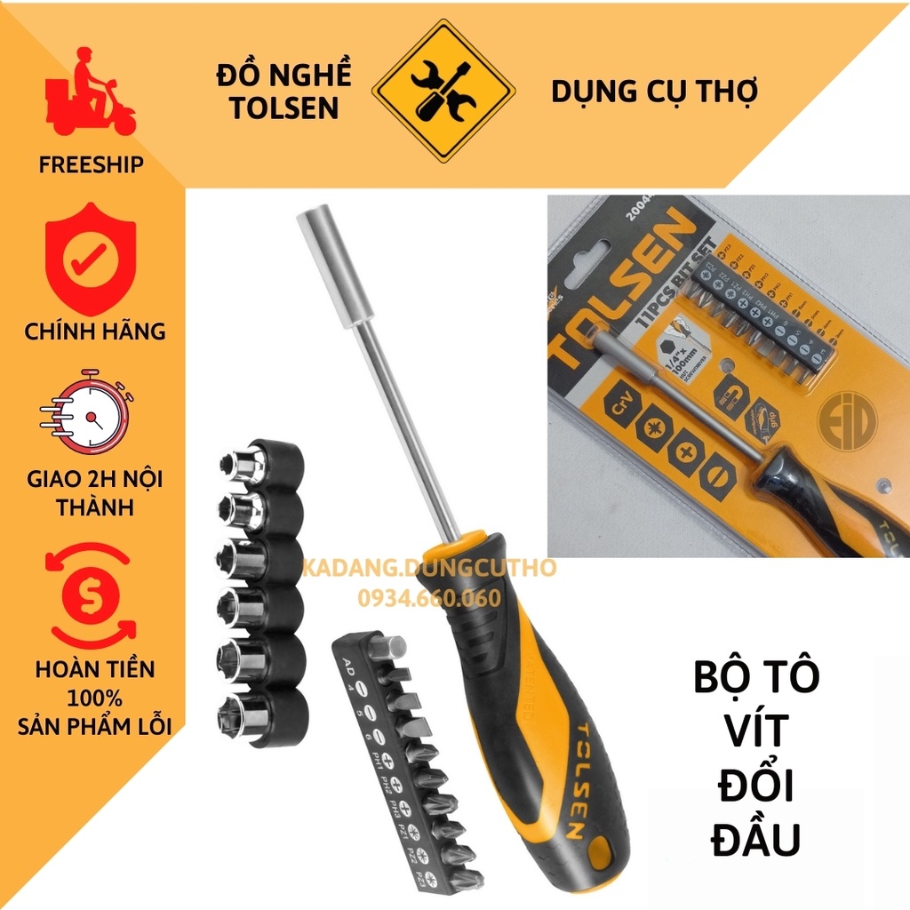 bộ tô vít đa năng 11pcs/ 17pcs socket and bit set tolsen 20044/ 20045