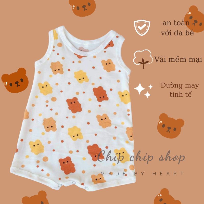 Body đùi sát nách cotton thông hơi Hàn mềm mát cho bé trai bé gái