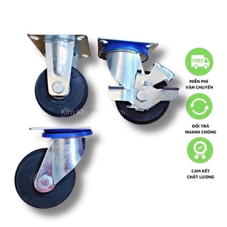 Bánh xe cao su chịu tải trọng cao, bánh xe đúc gang đường kính 100mm
