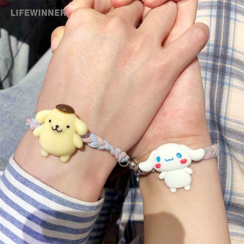1 Cặp vòng tay mặt thỏ hoạt hình có chuông từ tính cho cặp đôi
