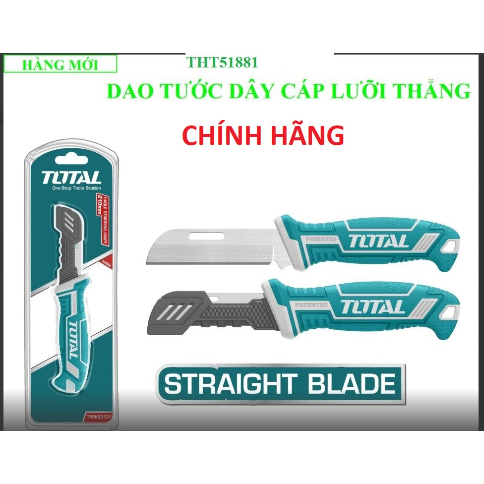 ĐỒ NGHỀ TOTAL Dao tước dây cáp lưỡi thẳng 200mm THT51881