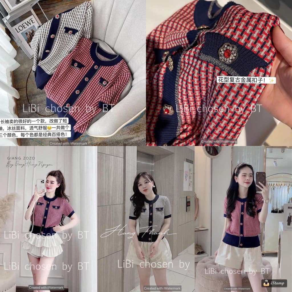 Áo len nhũ Kẻ 2 màu cúc hoa mã 023 (kèm ảnh thật,video) | BigBuy360 - bigbuy360.vn