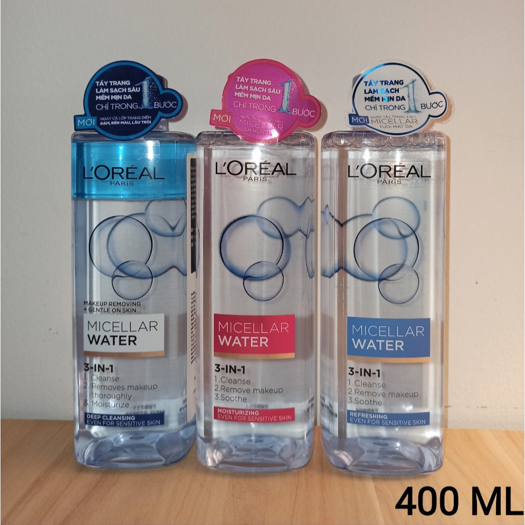 [Mã COS1904 giảm 8% đơn 300K] Nước tẩy trang L'oreal Micellar Water 3in1
