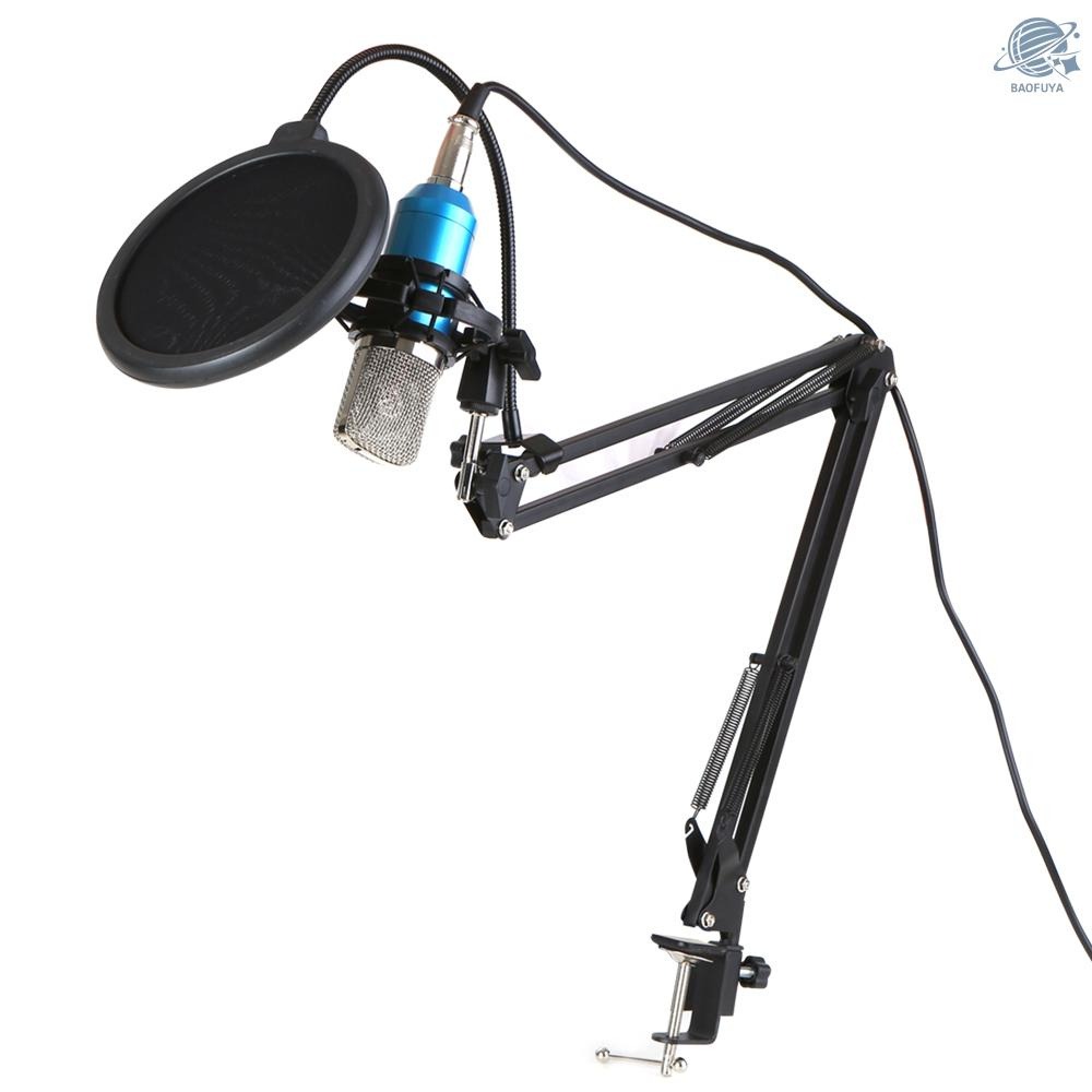 BF Professional BM700 Condenser Microphone Mic KTV Singing Studio Recording Kit Blue+Silvery