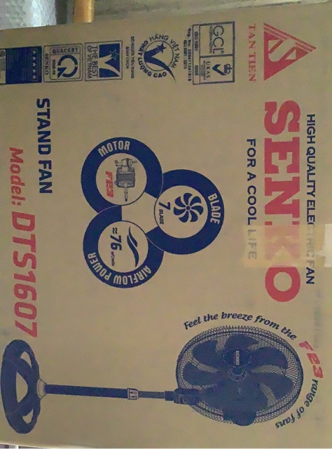 Quạt điện Senko DTS 1607 Đen Cam - Chính Hãng