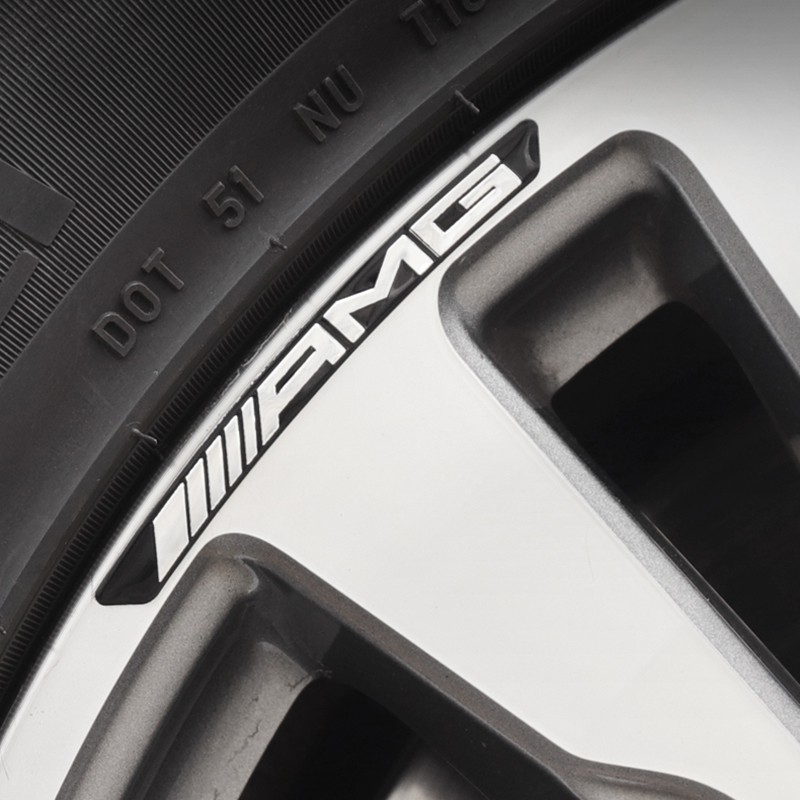4 Miếng Dán Bánh Xe Bằng Hợp Kim Nhôm 9cm Cho Mercedes Benz Amg Brabus W210 W203 W204 W202 W176 W166 W124 W211 W212