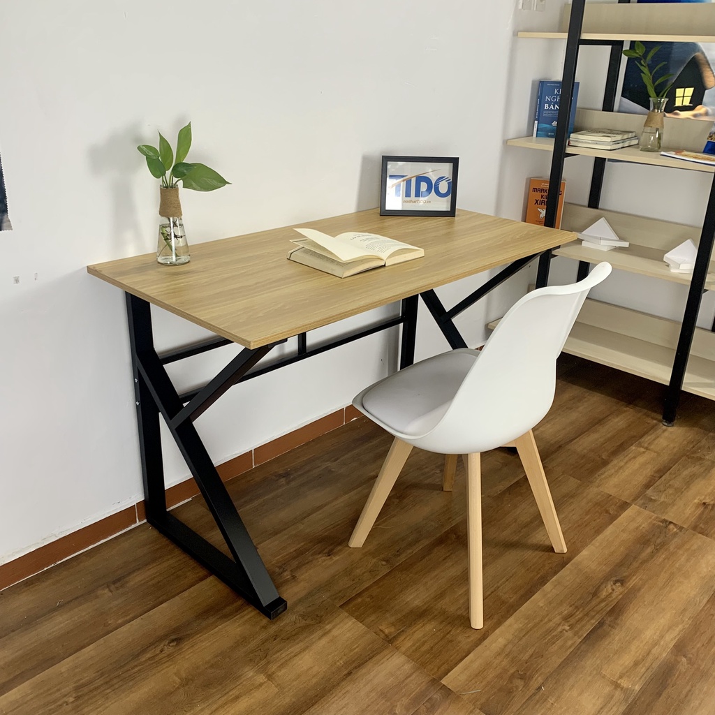 Bàn làm việc chân sắt chữ K Mặt 17mm MDF melamine - TI-BK01