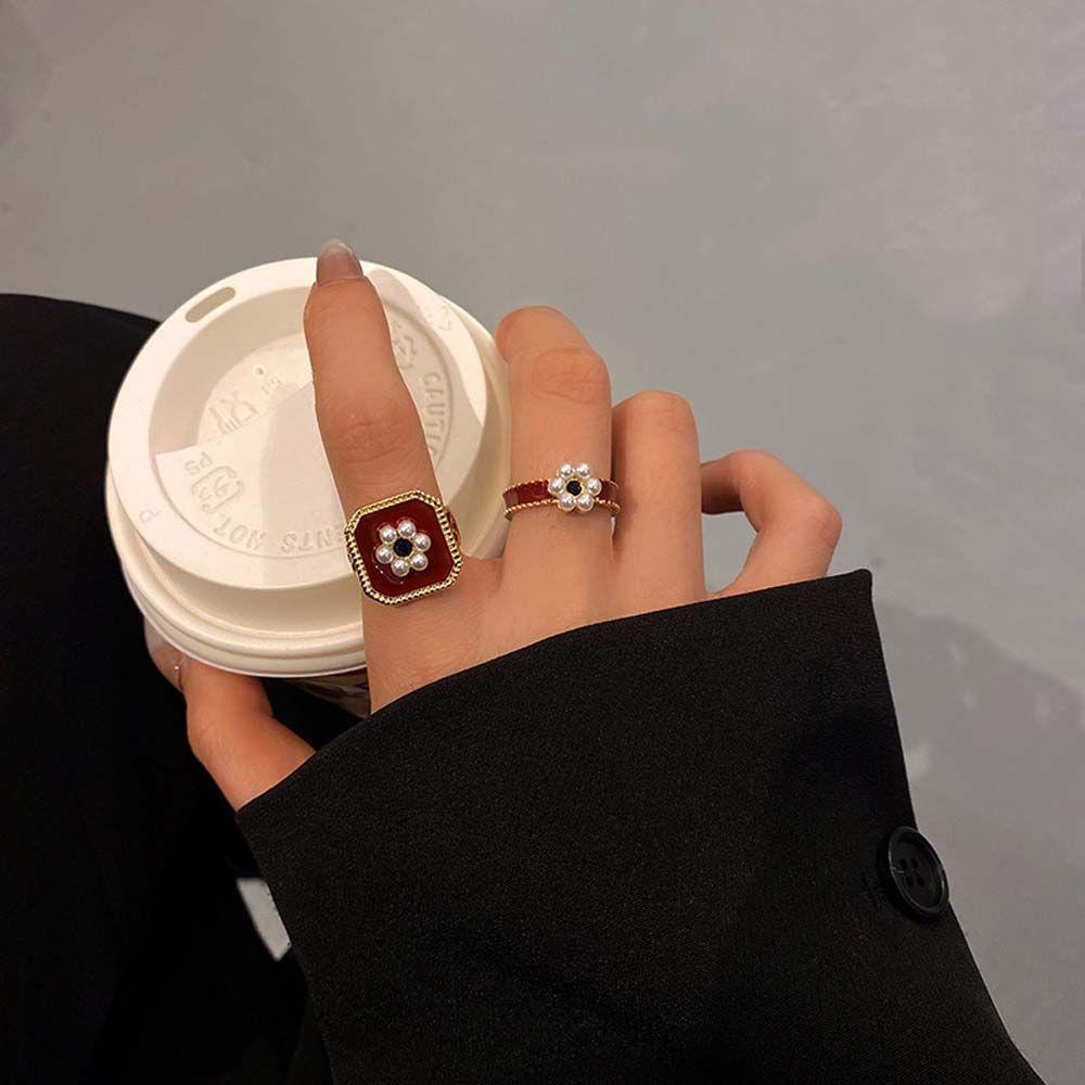 Nhẫn Họa Tiết Hình Học Có Thể Điều Chỉnh Kích Thước